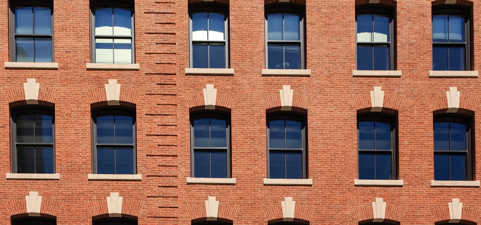 Exterior windows of a building